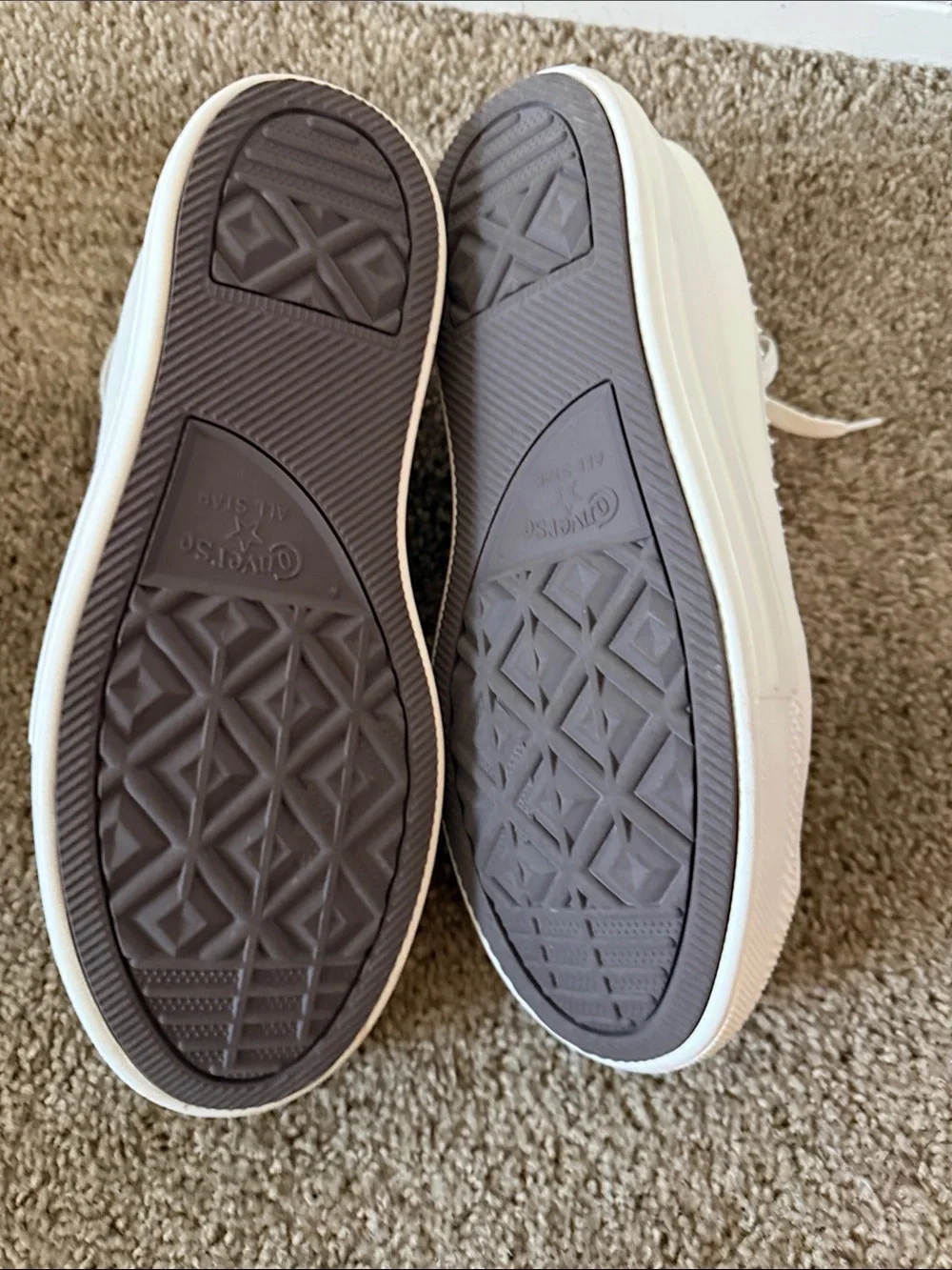 Converse Women’s Low Top Canvas Sneakers in Light Gray and White